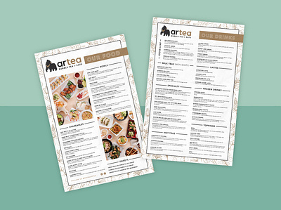 Artea Menu branding design illustration menu menu design restaurant restaurant branding restaurant menu