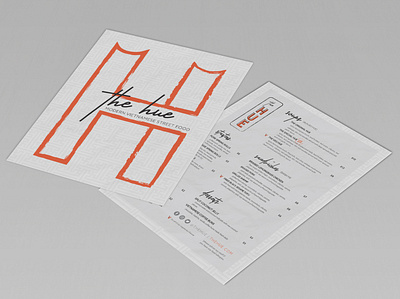 The Hue Menu branding design logo menu menu design restaurant restaurant branding restaurant menu