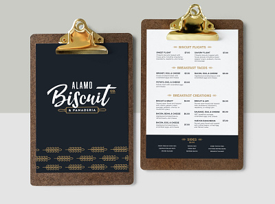 Alamo Biscuit Menu branding design menu menu design restaurant restaurant branding restaurant menu