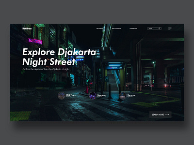 djakarta night street dark dark ui icon illustration indonesia jakarta minimal typography ui ux web webdesign website website design