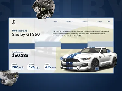 Car Ui Design car car modal light theme mustang ui ui design ux web ui web ux webpage