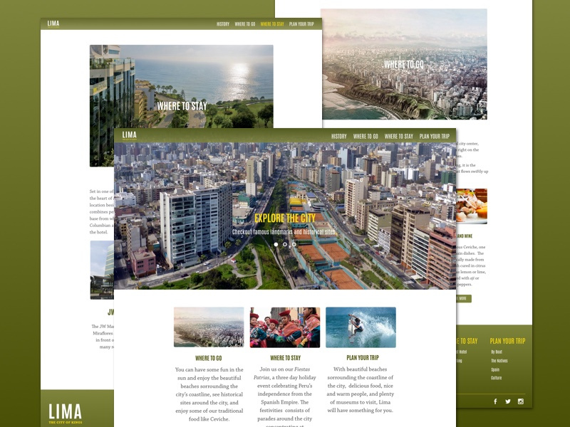 Lima, Peru - Travel/Tourism Website website mockup tourism travel latin america central america peru lima