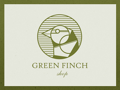 Green Finch Shop bird lines logo shop