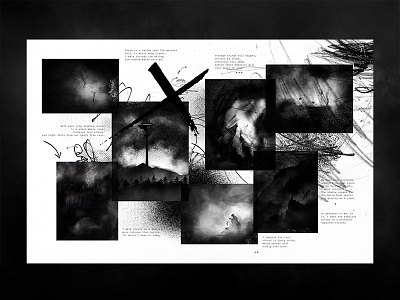 Dark Zine illustration mess print layout zine