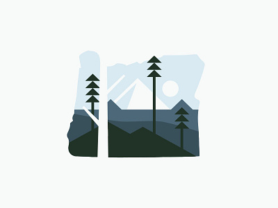Oregon illustration illustrator minimal oregon state trees