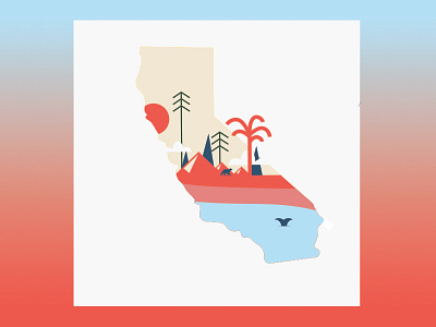 California Design california design geometric illustration landscape minimal nature