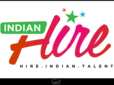 Logo design - Indian Hire animation app art brand branding character clean design flat graphic design icon identity illustrator logo minimal mobile sketch vector web