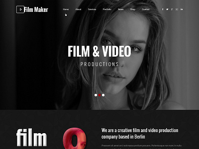 Filmmaker WordPress theme design theme design ux website builder