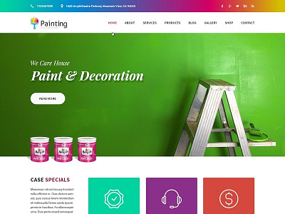 Painting Contractor Website Design design theme design web website builder wordpress design wordpress development wordpress template wordpress theme