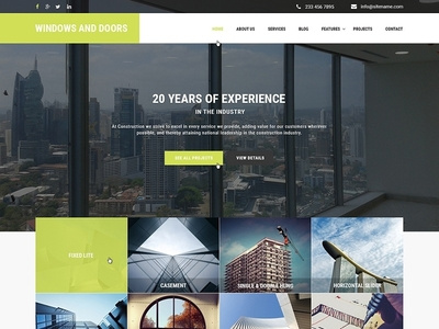 Window Door Website Template web design wordpress theme wordpress template wordpress development wordpress design website builder theme design