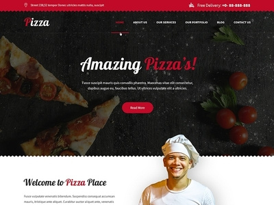 online pizza order website template design theme design ux web website builder wordpress design wordpress development wordpress template wordpress theme