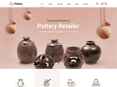 Ceramics and Pottery Decor Responsive Website Design