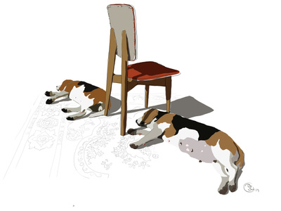 Dog's life on sunshine animal art beagle dog illustration drawing illustration photoshop art