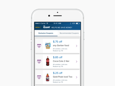 Case Study: Giant Food Stores grocery ios iphone supermarket ui us