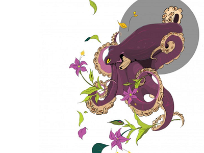 Octopus hand drawn illustration vector
