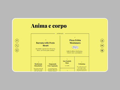 Brutalist Restaurant Website 🍕 adobe xd brutalist desktop food menu menu minimal mono color playfair restaurant trend webdesign website yellow