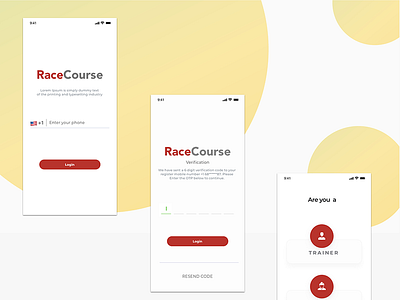 RaceCourse ui mobile app