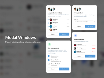 Modal Windows - Blogging Platform