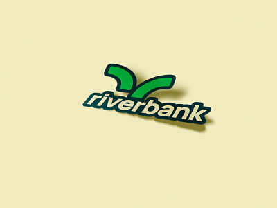 Riverbank sticker mockup design logo