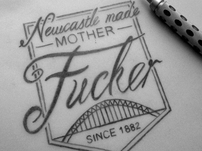 Newcastle made graphic design logo sketck type typeaday typography wip