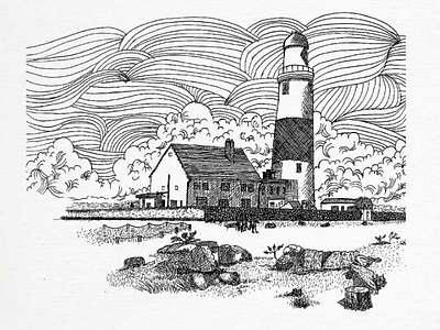 Vacation to the lighthouse architectural drawing architecture black and white crosshatching dailydrawing etching hand drawing ink sketcharchitecture sketching sketchwork travelsketch urbansketching