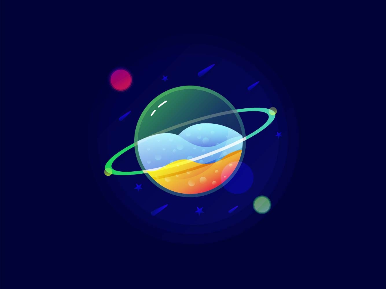 Planet Glass Vector illustration by Asrul Fuadi on Dribbble