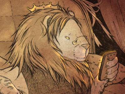 Wise Lion illustration lion