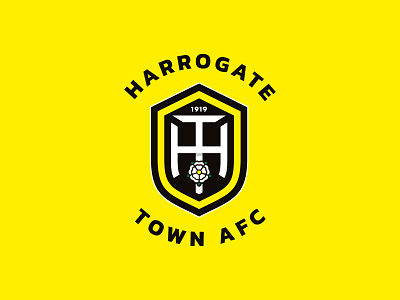 Harrogate Town FC badge crest england football football badge football club football crest harrogate identity logo soccer soccer crest yellow