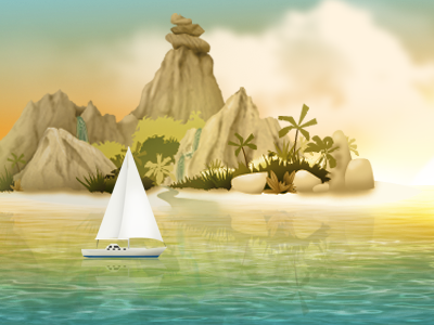 Sunset Island Illustration illustration island theme themes yootheme