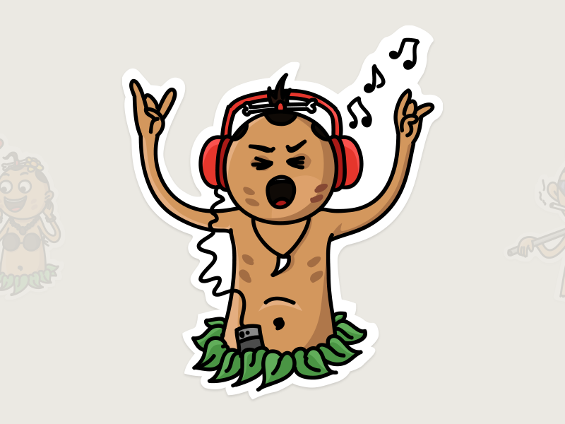 Tribal Music Action :) line contest stickers emoticons character cute creative music dance tribal guy rock
