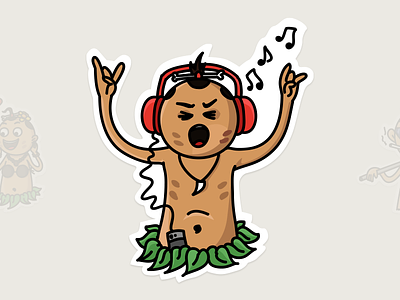 Tribal Music Action :) character contest creative cute dance emoticons line music rock stickers tribal guy