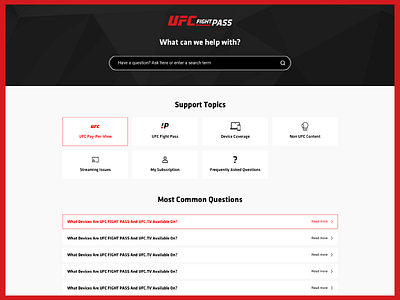 UFC Fight Pass - Support Desk
