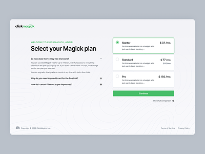 ClickMagick - Pricing plans & Checkout app checkout payment plans pricing redesign saas startup subscription ui ux web app web design website design
