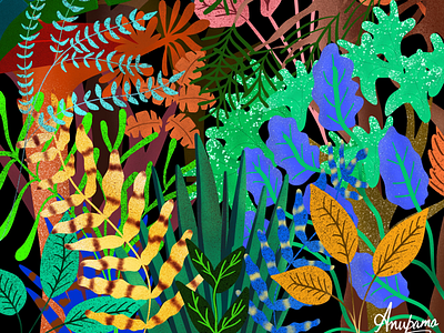 Illustration : Forest art artist digital forest illustration ipadpro painting plants procreate