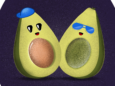 Illustration : Happy Avocado art artist designer digital fruit graphic design illustration illustrator ipadpro procreate