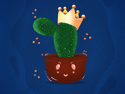 Illustration : Queen Cactus artist designer digital painting flat grains graphic graphic design illustration illustrator ipadpro leaves plants procreate