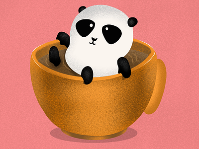 Illustration : Hot Spring art artist coffee cute design digital graphic design illustration ipad pro painting panda procreate