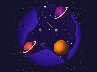 Illustration | Galaxy art artist design digital galaxy graphic illustration illustrator painting planets stars