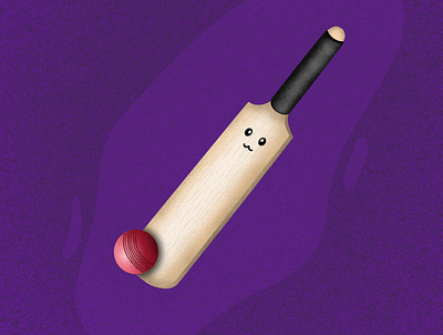 Illustration | Bat and Ball | On iPad Pro art artist ball bat cricket cute designer digital digital painting graphic design graphics icons illustration illustrator ipadpro painting procreate