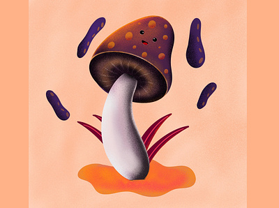 Illustration | Mushroom | On iPad Pro art artist cute designer digital digital painting graphics illustration illustrator ipadpro mushroom painting procreate