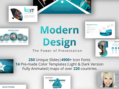 Modern Design agency analysis animated business company creative design diagram dynamic ecommerce infographic maps marketing modern pitch deck powerpoint presentation presentation template prezi turquoise