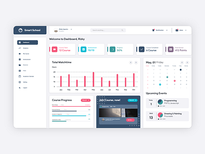 Dashboard Smart School app dashboad dashboard design dashboard ui design illustration ui ux web website