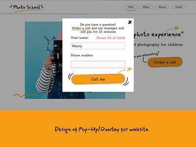 Design of Pop-Up/Overlay for website