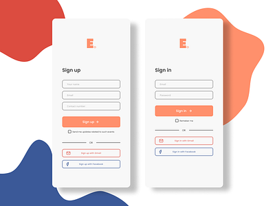 Sign up and Sign in screen 001 dailyui figma mobile app design mockup uidesign