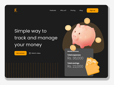 F. - Landing page dailyui figma finance webdesign