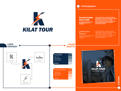 Kilat Tour Logo Design for Travel Company airplane app bold brandmark discover explore fast icon letter lettermark lightning logo logomark logotype tour tourism travel travelling typhography web