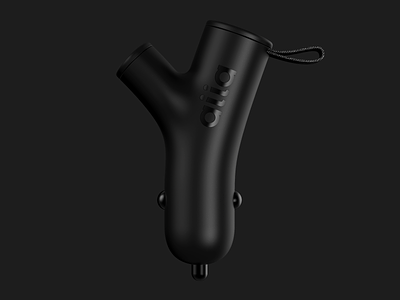 Twin Charger accessory black branch car charger charger design designthinking developement fashion id industrial design portable product product design sophisticated style total black tree twin y shape