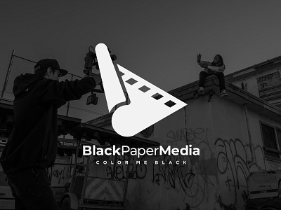 Black Paper Media app brand identity branding design flat icon logo minimal vector videography