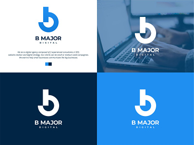 B Major Digital app branding design flat icon logo minimal vector website
