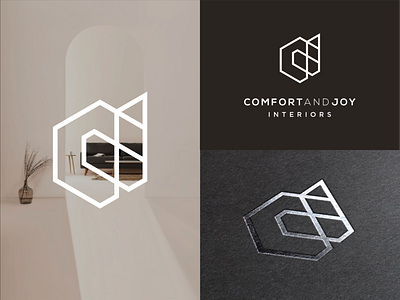 Comfort and Joy brand identity branding design icon interiors logo minimal vector